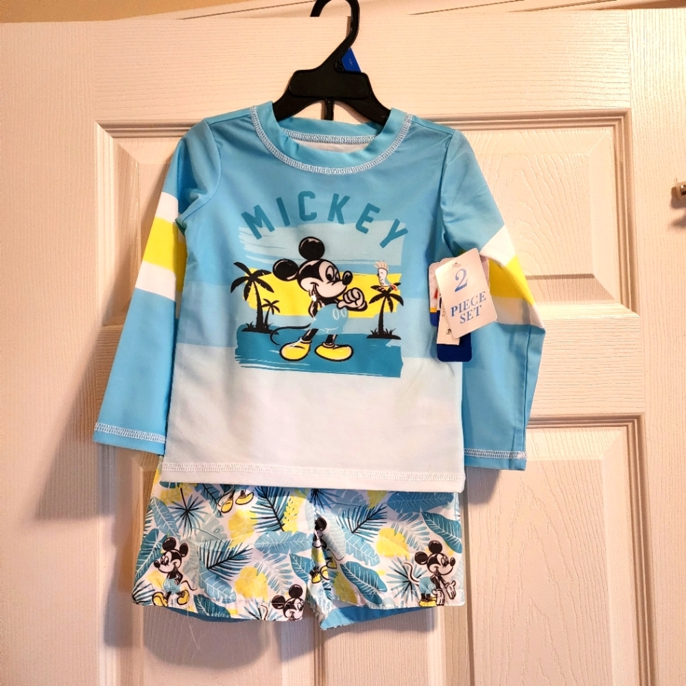 Mickey Mouse swimsuit size 2T blue/yellow